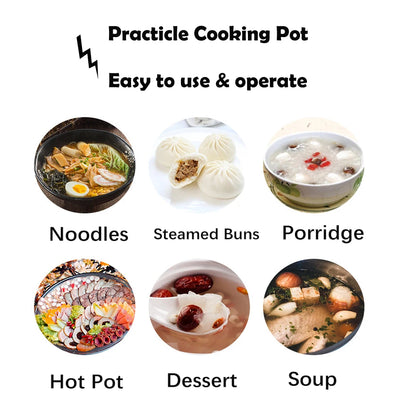 Multifunction Electric Cooker Hot Pot 1-2 People Heating Pan Multi Ramen Pot Machine Mini Rice Cook Kitchen Appliance Korea 220V